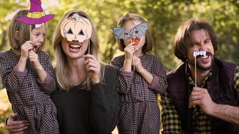 Handheld-video-shows-of-family-in-scary-masks