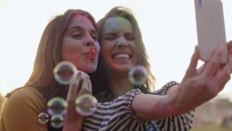 Colorful-friends-making-selfie-at-music-festival