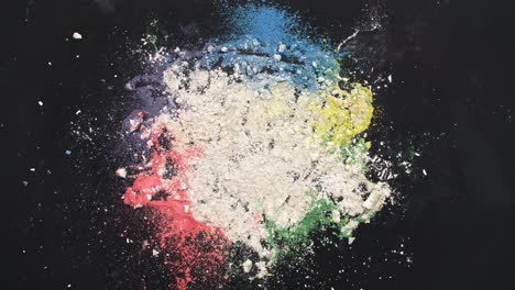 Colorful-chalk-powder-on-the-blackboard