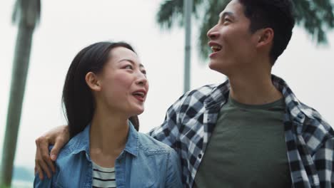 Handheld-view-of-Vietnamese-couple-having-happy-time-together