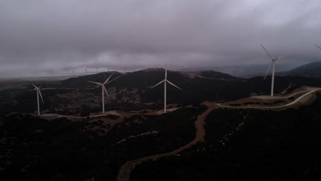 Aerial-view-of-the-wind-farm-in-the-mountains-near-Tarifa-in-Spain