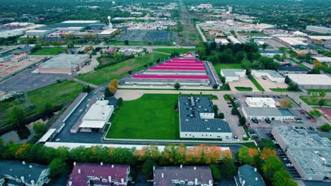 Aerial-of-Rental-Self-storage-facility-in-Mundelein-Illinois-USA