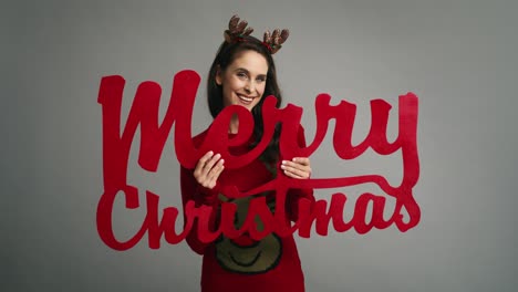 Nerd-woman-with-the-best-wishes-for-Christmas