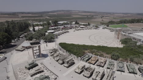 Flight-over-the-world's-most-versatile-tank-museum---Yad-La-Shiryon-Museum-and-Memorial-site---The-museum-is-located-on-the-grounds-of-the-former-battlefield-of-Latrun