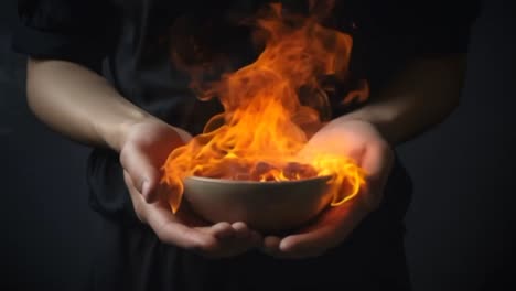 Hands-holding-burning-bowl-of-Chili