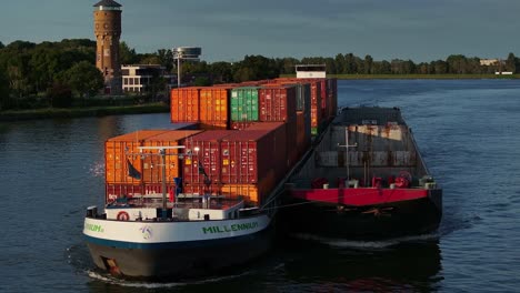 On-Oude-Maas-river-at-Dordrecht-the-Millenium-sails-onto-next-destination