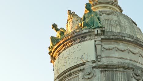 Detail-Of-The-Facade-Of-Banco-de-Portugal-Building-In-Braga,-Portugal
