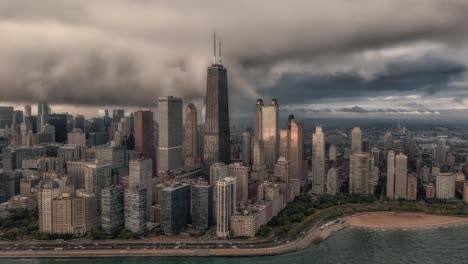 Chicago-Gold-Coast-aerial-hyperlapse-with-dramatic-clouds