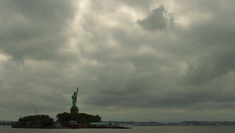 Gloomy-Sky-Over-New-York-City-Harbor-and-Statue-of-Libery
