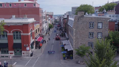 Wide-Slow-Motion-of-Rue-Saint-Jean-in-Quebec-City-Canada