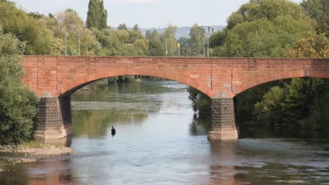 Close-up-of-a-Stone-Bridge-Across-the-Nahe-River-in-Bad-Kreuznach,-Germany