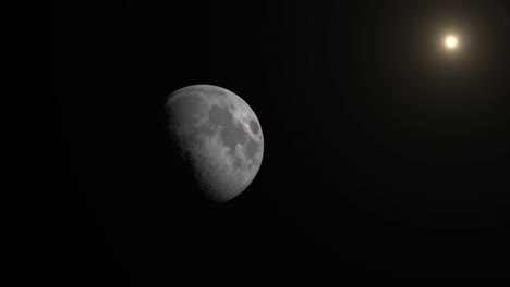 Wunderschöne-Aufnahmen-Von-Mond-Und-Sonne-Im-Weltraum