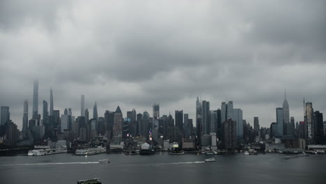Overcast-Morning-Over-Midtown-Manhattan,-New-York-City