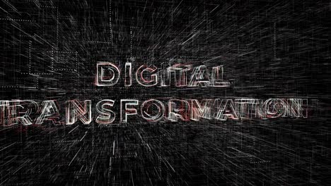 3D-Rendering-Logo-Für-Digitale-Transformationsanimation,-Implementierung-Digitaler-Technologie-In-Der-Gesellschaft