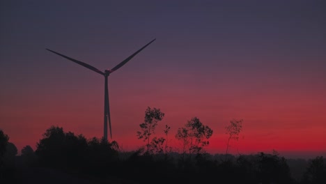 Windkraftanlage-Auf-Dem-Sonnenaufgang