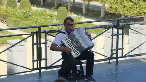 Romanian-street-musician-playing-the-accordion-on-top-of-the-Art-mountain-in-Brussels-"Mont-des-Arts