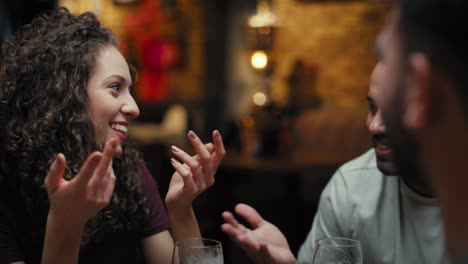 Handheld-video-of-caucasian-friends-meeting-in-the-pub