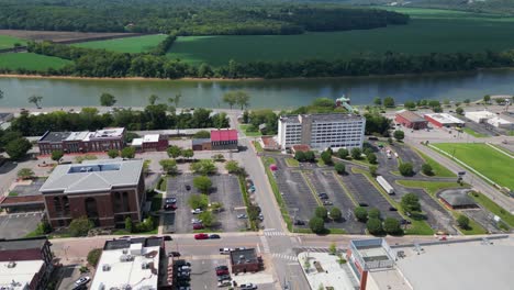 Flying-toward-the-Cumberland-River-across-downtown-Clarksville-Tennessee