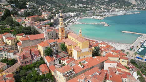 Menton-town-on-French-Riviera Aerial-Drone