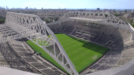 Bloomfield-football-Stadium-amazing-engineering-and-finest-grass-Jaffa-Tel-Aviv,-the-Stadium-renovated-for-3-years-to-have-29,000-seats-and-It-is-the-home-of-three-clubs