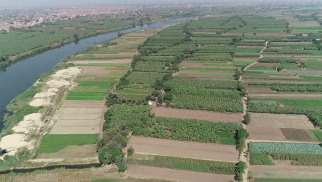 Der-Nil-In-Ägypten,-Umgeben-Von-Der-Grünen-Landschaft-Des-Niltals
