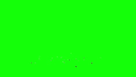Herabfallende-Steinbrocken,-Kleine-Steinbrocken,-Die-Von-Der-Linken-Seite-Des-Bildschirms-Fallen-Und-Auf-Einer-Imaginären-Flachen-Oberfläche-Verstreut-Werden,-Grüner-Bildschirmhintergrund,-Animationsüberlagerung-Für-Chroma-Key-Mischung
