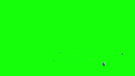 Falling-rocks-debris,-tiny-pieces-of-rocks-falling-from-top-of-the-screen-scattering-on-imaginary-flat-surface,-green-screen-background,-animation-overlay-for-chroma-key-blending