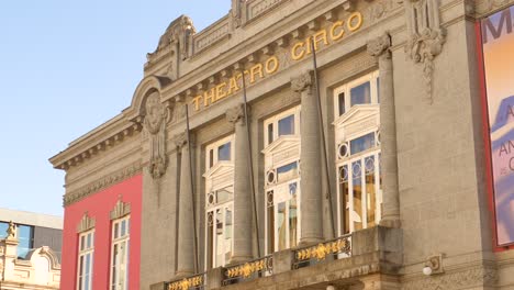 Closeup-establishing-shot-showing-the-Theatro-Circo-in-Braga,-Portugal