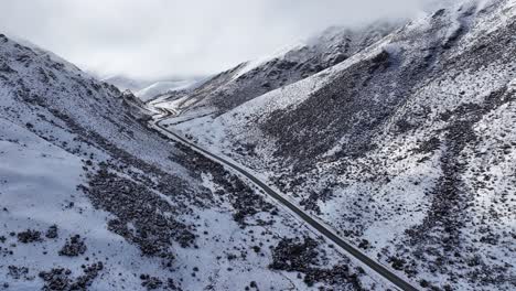 Aerial-view-of-Alpine-pass-highway-in-New-Zealand