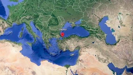 Animación-De-Gráficos-De-Google-Earth-De-Estambul,-Destino-De-Viaje-De-Turquía