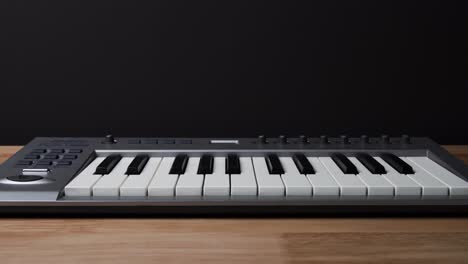 Slow-Zoom-In-on-a-MIDI-Keyboard-From-The-Front