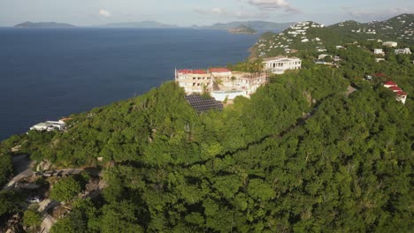 Aerial-retreats-from-mansion-under-construction-on-St-Thomas-hill-top