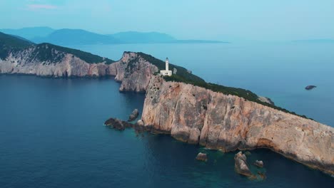 Lighthouse-Doukato-Atop-Steep-Cliff-At-Cape-Lefkatas