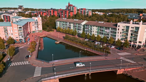 Waterfront-neighborhood-in-Helsinki,-Finland