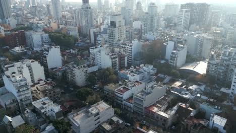 Aerial-view-of-skyscrapers-and-mixed-use-buildings-in-the-Palermo-neighborhood-of-Buenos-Aires-taken-with-a-drone