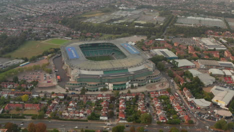 Circling-aerial-shot-of-Twickenham-stadium-London
