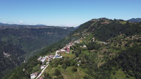 Municipality-of-Zacatlan-in-the-middle-of-the-mountains,-Puebla,-Mexico,-Aerial-View