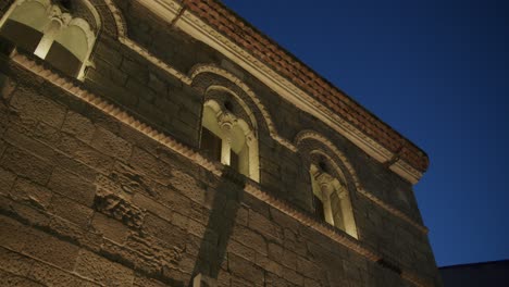 Detail-of-a-medieval-building-in-Oviedo,-Asturias,-Spain