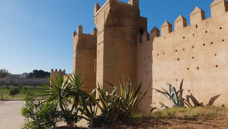 Fortificación-Medieval-De-Chellah-O-Shalla-En-La-Ciudad-árabe-De-Rabat,-Marruecos