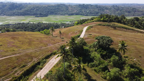 Aerial-View-Of-A-Country-Mountain-Road-In-Sumba-Island,-East-Nusa-Tenggara,-Indonesia