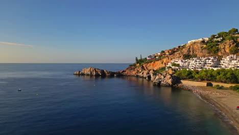 Scenic-View-Across-Mediterranean-Sea-From-Playa-Marina-del-Este-In-Almunecar,-Granada,-Spain