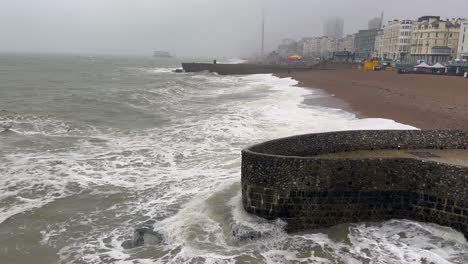 Capturing-the-raw-elements-on-an-overcast-day-this-footage-scans-Brighton-beach-where-high-winds-whip-up-crashing-waves