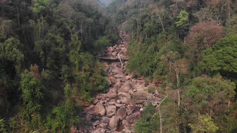 The-famous-Song-Sa-Waterfall-at-Laos-during-dry-season,-aerial
