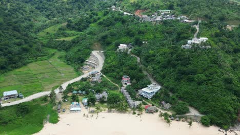 Panorama-Luftaufnahme-Des-Puraran-Surf-Beach-Resort-In-Baras,-Catanduanes,-Philippinen