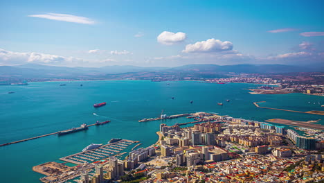 Algeciras,-Spain-as-seen-from-the-Cable-Car-Top-Station---time-lapse