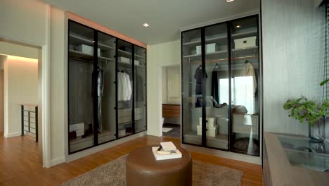 Black-and-White-Modern-Built-in-Closet-in-Master-Bedroom