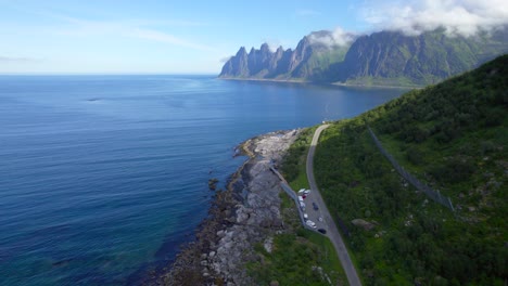 Flying-over-Tungneset-viewpoint-on-Senja-Island-during-summer