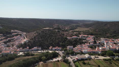 Drone-View-over-the-City-of-Aljezur-in-Portugal