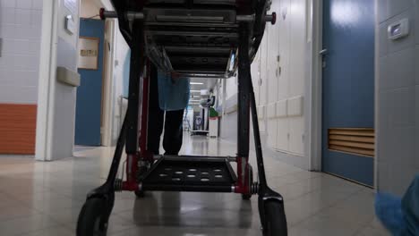 A-stretcher-being-pushed-urgently-in-the-hospital-corridors