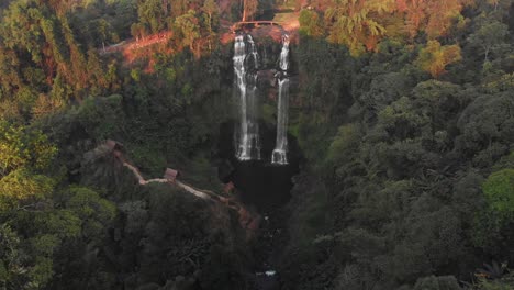 Wide-view-of-Tad-Gneuang-Waterfall-In-Bolaven-Plateau,-Laos